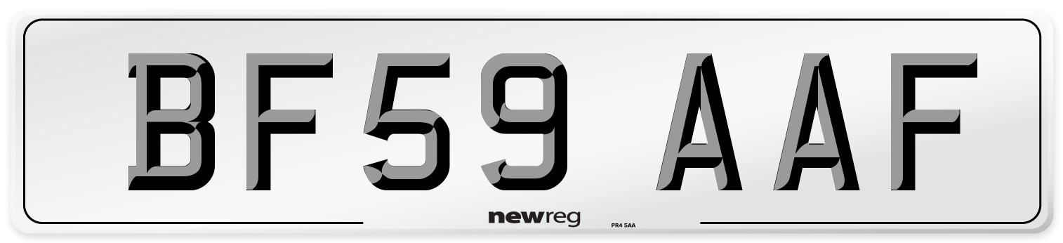 BF59 AAF Number Plate from New Reg